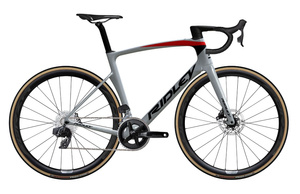 Road bicycle RIDLEY NOAH DISC  - Rival eTap AXS 2x12s - color NHD-01Bs (Moonlight Silver-Red-Black)