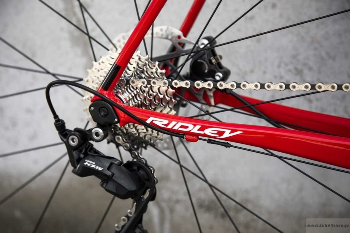 red and white bicycle