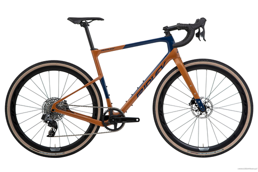 Gravel bicycle RIDLEY KANZO ADVENTURE 2.0 - Rival eTap AXS XPLR 1x12s - color KAD-01Bs (Burnt Orange-Jeans Blue-Dark Yellow)