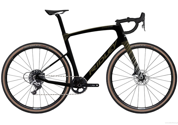 Gravel bicycle RIDLEY KANZO FAST - Rival1 - color KAF-02Bm (Black-Battleship Grey-Camouflage Green)
