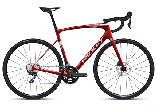 Road bicycle RIDLEY FENIX DISC - Ultegra 2x11s - color FEN-01Bs (Candy Red Metallic-White-Battleship Grey)