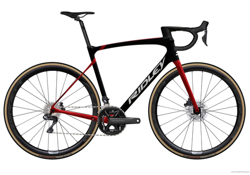 Road bicycle RIDLEY FENIX SLiC - Ultegra Di2 2x12s - color FSD-30As (Black-Candy Red Metallic-White)