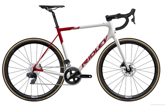 Road bicycle RIDLEY HELIUM DISC - Rival eTap AXS 2x12s - color HED-01As (Black-White-Merlot Pearl)