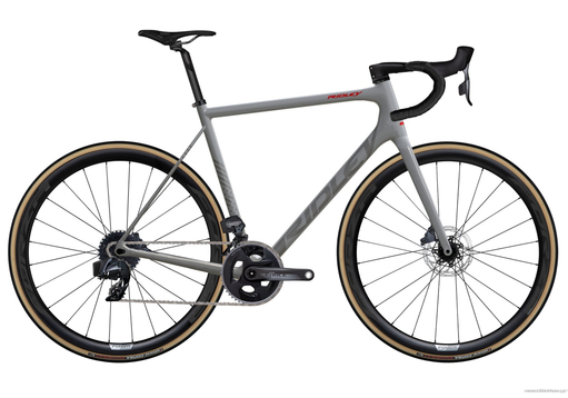 Road bicycle RIDLEY HELIUM SLX DISC - Force eTap AXS 2x12s - color HXD-05As (BattleShip Grey-Empress Grey Metallic-Red)