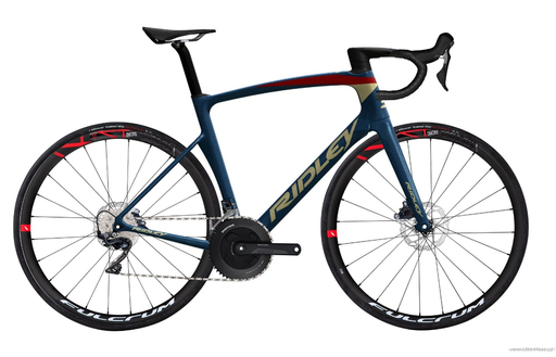 Road bicycle RIDLEY NOAH DISC  - Ultegra 2x11s - color NHD-01As (Deep Dark Blue-Red-Beige)