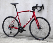 Road bicycle RIDLEY FENIX DISC - 105 Di2 2x12s - color FEN-01Bs (Candy Red Metallic-White-Battleship Grey)