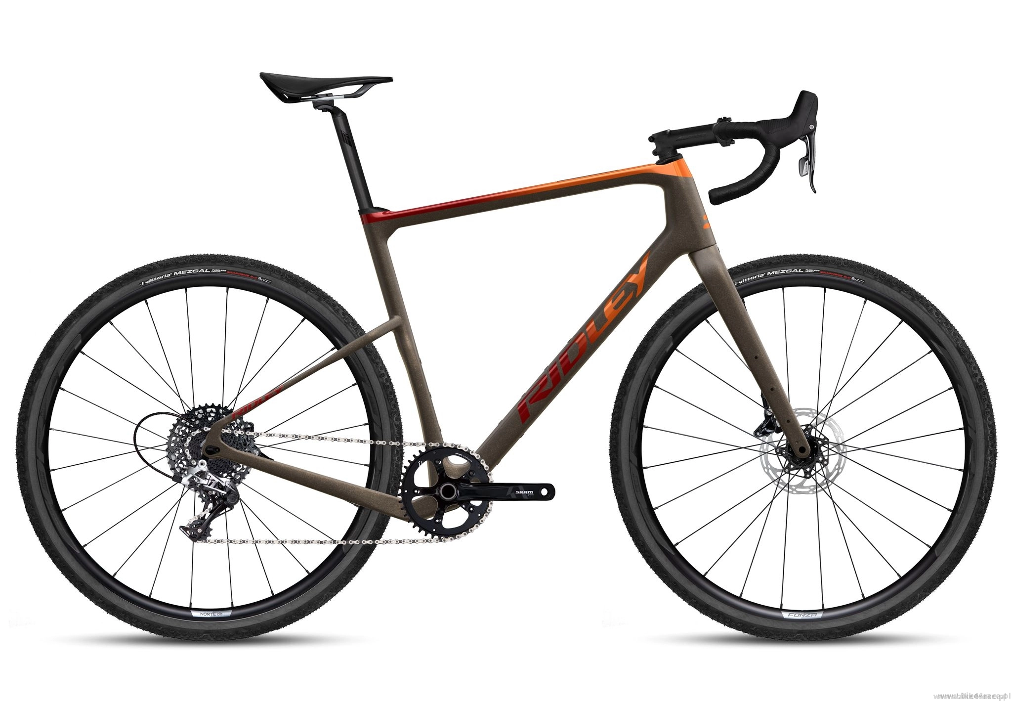 Gravel bicycle RIDLEY KANZO ADVENTURE Apex XPLR 1x12s color  KAD-02Bms (Fade Orange Bordeaux-Dark Brown Metallic)