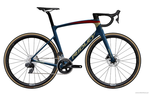 Road frameset RIDLEY NOAH DISC - color NHD-01As (Deep Dark Blue-Red-Beige)