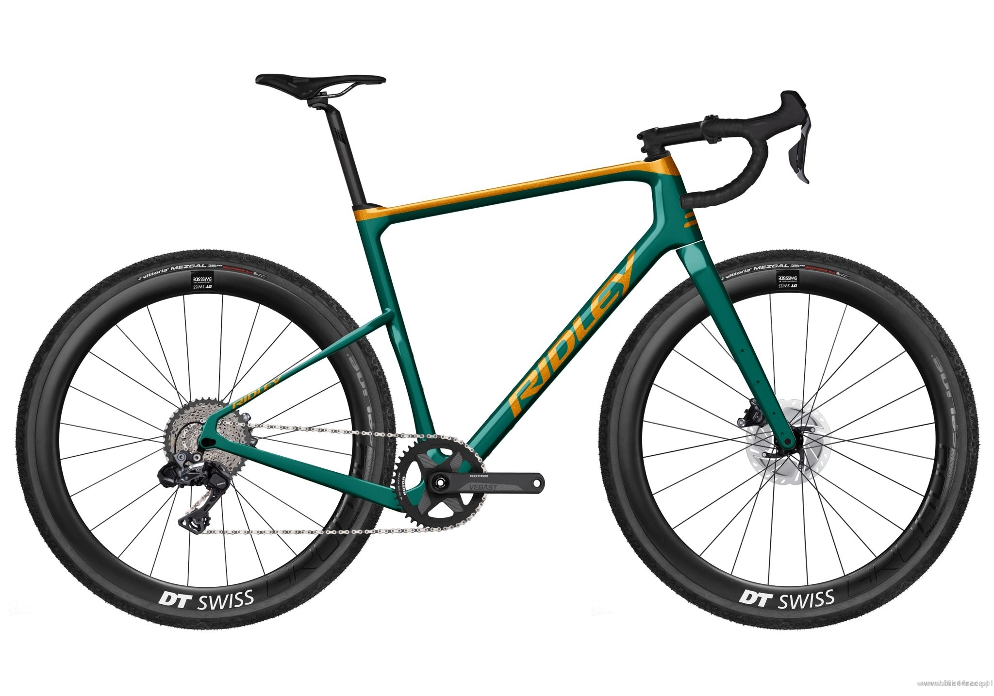 Gravel bicycle RIDLEY KANZO ADVENTURE GRX800 Di2 1x11s color  KAD-02As (Honey Gold Metallic-Ocean Green)