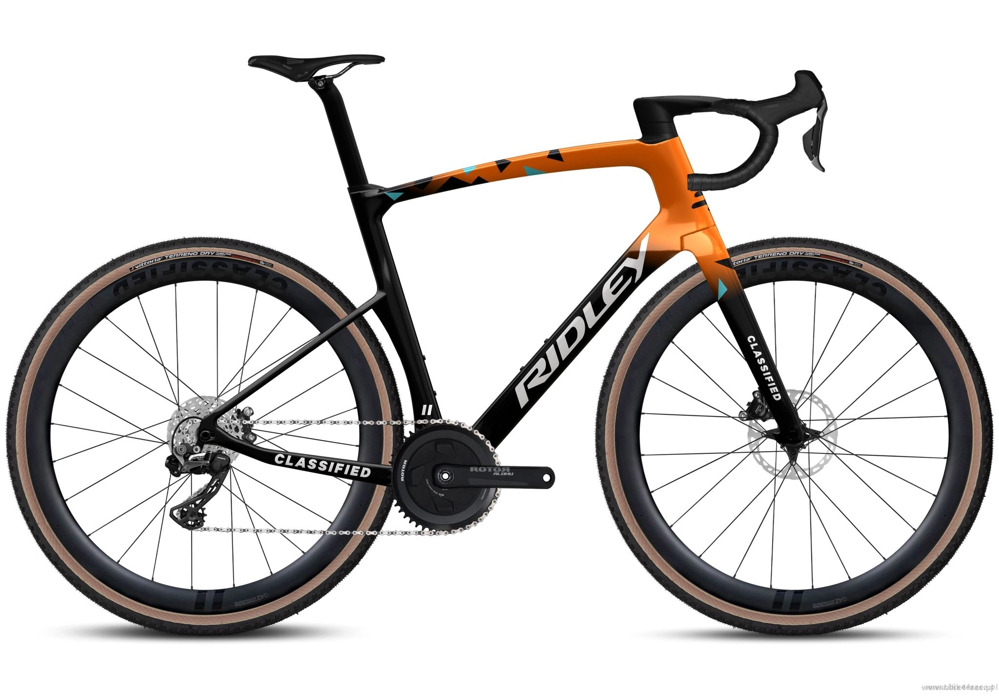 Gravel bicycle RIDLEY KANZO FAST GRX800 Di2 Classified 1x11s color  D-1077R (Black-Rich Orange Metallic)